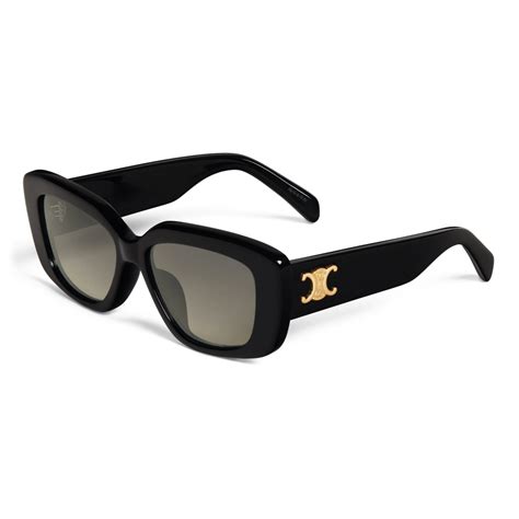 celine triomphe 04 sunglasses in acetate black|CELINE Eyewear .